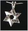 Sterling silver with marcasite Star of David necklace from Israel 1" with 18" chain Sterling silver with marcasite Star of David necklace from Israel 1" with 18" chain