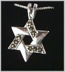 Sterling silver with marcasite Star of David necklace from Israel 1" with 18" chain