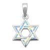 White Opal Star of David .925 Sterling Silver Pendant 1" / 24 mm White Opal Star of David .925 Sterling Silver Pendant 1" / 24 mm
