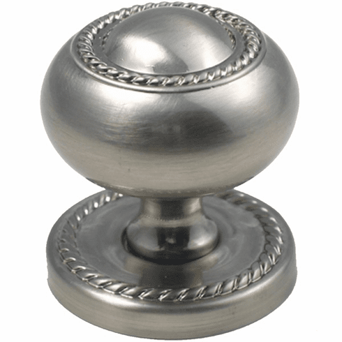 1-1/4" Rope Knob with Backplate Satin Nickel by Rusticware 905SN
