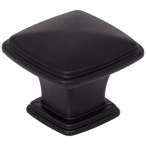 1091MB 1-3/16" Overall Length Matte Black Square Milan 1 Cabinet Knob