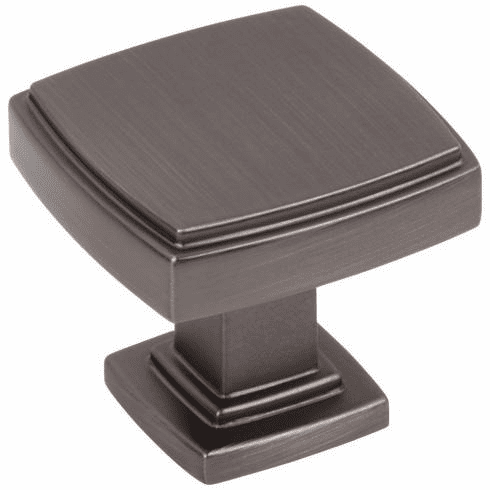 Jeffrey Alexander 141BNBDL 1-1/4" Overall Length Brushed Pewter Square Renzo Cabinet Knob