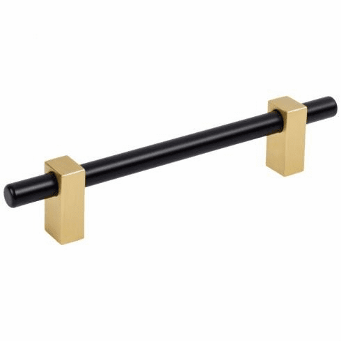 Jeffrey Alexander 478-128MBBG 128 mm Center-to-Center Matte Black with Brushed Gold Larkin Cabinet Bar Pull