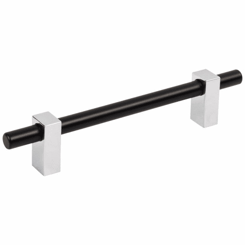 Jeffrey Alexander 478-128MBPC 128 mm Center-to-Center Matte Black with Polished Chrome Larkin Cabinet Bar Pull
