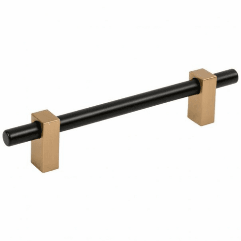 Jeffrey Alexander 478-128MBSBZ 128 mm Center-to-Center Matte Black with Satin Bronze Larkin Cabinet Bar Pull