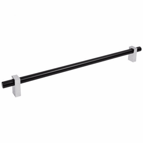 Jeffrey Alexander 478-18MBPC 18" Center-to-Center Matte Black with Polished Chrome Larkin Appliance Pull