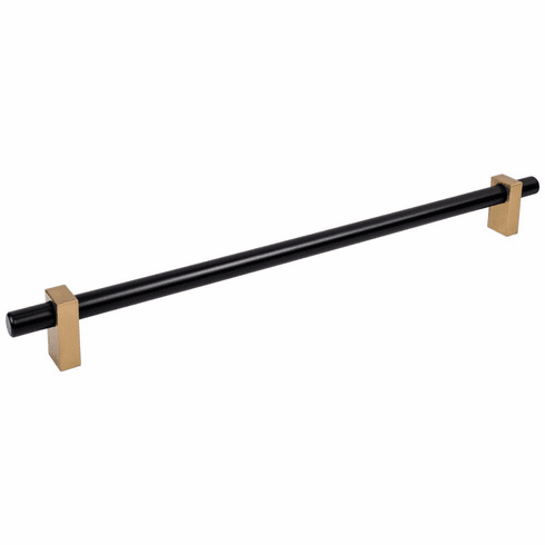 Jeffrey Alexander 478-18MBSBZ 18" Center-to-Center Matte Black with Satin Bronze Larkin Appliance Pull
