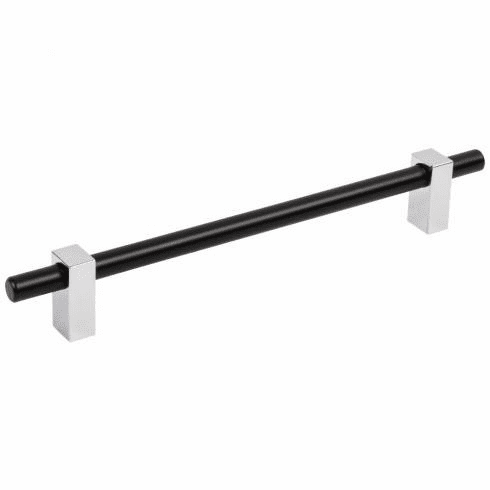 Jeffrey Alexander 478-192MBPC 192 mm Center-to-Center Matte Black with Polished Chrome Larkin Cabinet Bar Pull