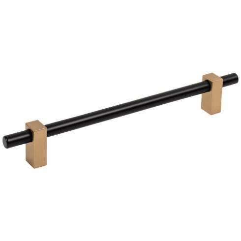 Jeffrey Alexander 478-192MBSBZ 192 mm Center-to-Center Matte Black with Satin Bronze Larkin Cabinet Bar Pull