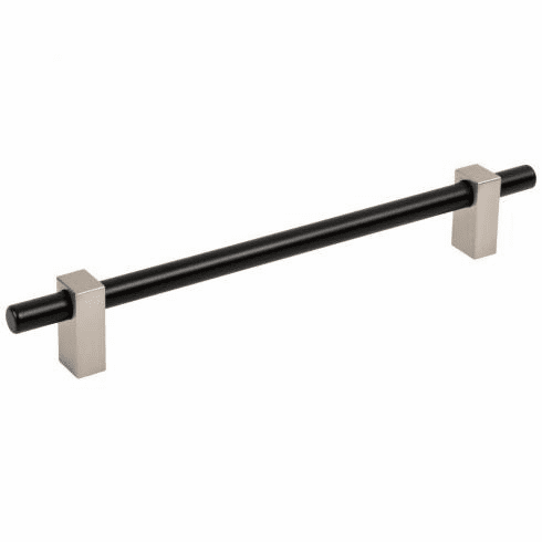 Jeffrey Alexander 478-192MBSN 192 mm Center-to-Center Matte Black with Satin Nickel Larkin Cabinet Bar Pull