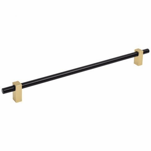 Jeffrey Alexander 478-305MBBG 305 mm Center-to-Center Matte Black with Brushed Gold Larkin Cabinet Bar Pull