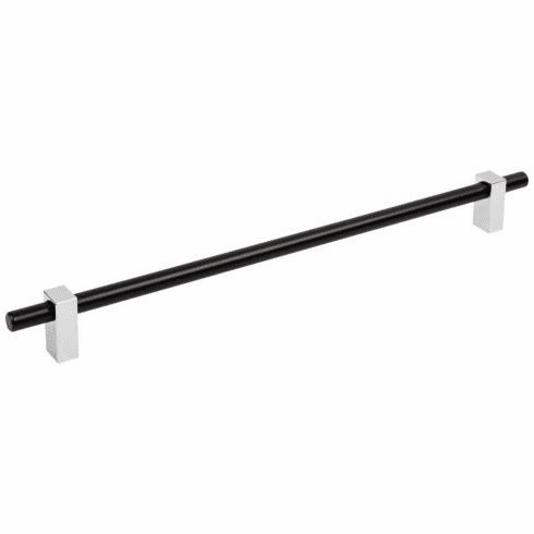Jeffrey Alexander 478-305MBPC 305 mm Center-to-Center Matte Black with Polished Chrome Larkin Cabinet Bar Pull