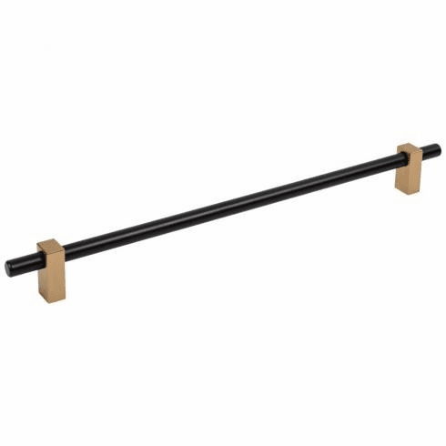 Jeffrey Alexander 478-305MBSBZ 305 mm Center-to-Center Matte Black with Satin Bronze Larkin Cabinet Bar Pull