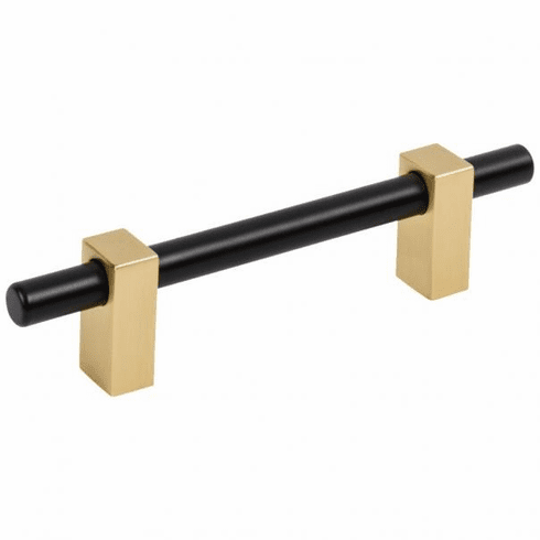 Jeffrey Alexander 478-96MBBG 96 mm Center-to-Center Matte Black with Brushed Gold Larkin Cabinet Bar Pull