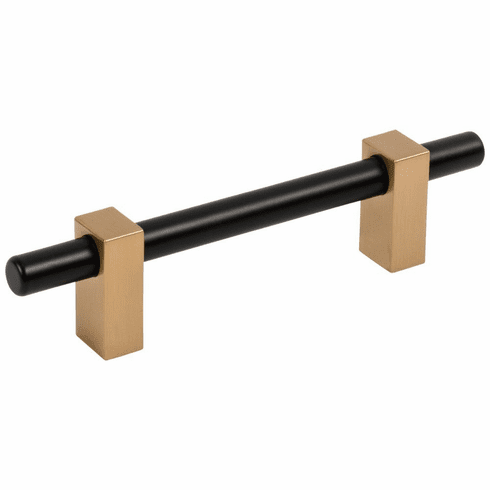 478-96MBSBZ 96 mm Center-to-Center Matte Black with Satin Bronze Larkin Cabinet Bar Pull