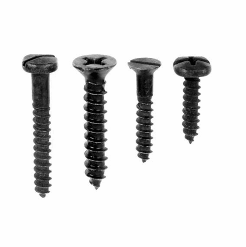Acorn AQ1B8 #6 x 5/8" Pyramid head slotted screw, Black, Box 75 UPC: 052763008540 - 75/box
