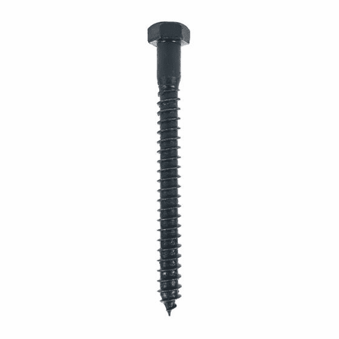 Acorn ASNB9 3/8" x 4" Hex Head Lag Screw, Black Stainless Steel, Box 100 UPC: 052763009011 - sold 100 per box