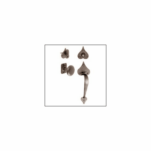Acorn RT5BI Cast Large Rough Heart Handle & Knob Mortise Lock Set UPC: 052763069039 - 1 set