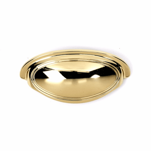 Alno A1571-35-PB Classic Traditional 3 1/2" Cup Pull, Polished Brass UPC: 785584040016