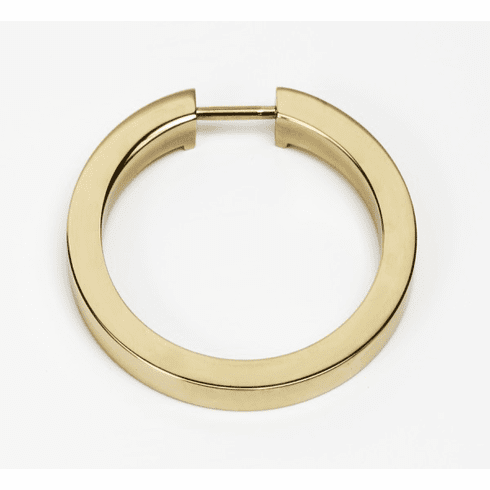 Alno A2660-25-PB/NL Ring Pull 2 1/2" Flat Round Ring Only, Unlacquered Brass UPC: 785584092060