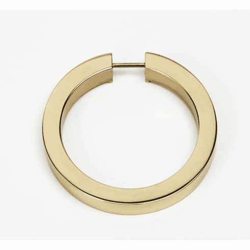Alno A2661-35-PB Ring Pull 3 1/2" Flat Round Ring Only, Polished Brass UPC: 785584092268