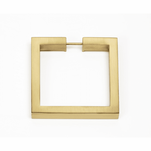 Alno A2671-35-SB Ring Pull 3 1/2" Flat Square Ring Only, Satin Brass UPC: 785584092794