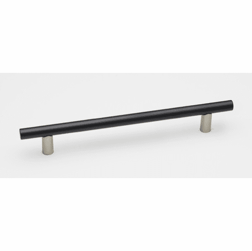 Alno A2802-8-MN/MB Vita Bella 8" Pull Smooth Bar , Matte Nickel/Matte Black UPC: 785584104626