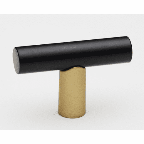 Alno A2802-CHP/MB Vita Bella T Knob Smooth Bar, Champange/Matte Black UPC: 785584104640