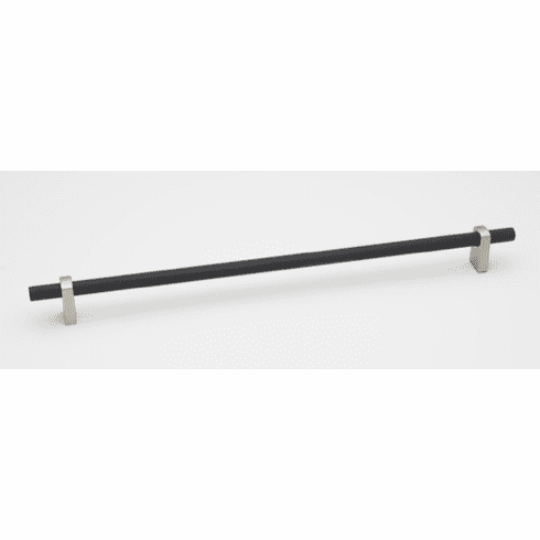 Alno A2901-12-MN/MB Vita Bella 12" Pull Knurled Bar , Matte Nickel/Matte Black UPC: 785584105074