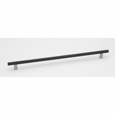 Alno A2902-18-MN/MB Vita Bella 18" Pull Knurled Bar , Matte Nickel/Matte Black UPC: 785584105524