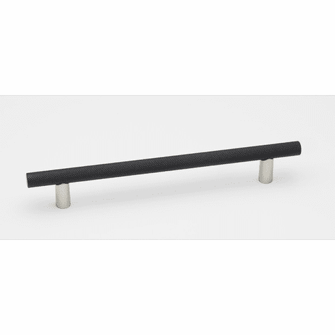 Alno A2902-8-MN/MB Vita Bella 8" Pull Knurled Bar , Matte Nickel/Matte Black UPC: 785584105777