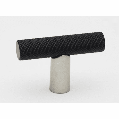 Alno A2902-MN/MB Vita Bella T Knob Knurled Bar, Matte Nickel/Matte Black UPC: 785584105821