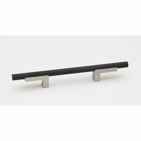 Alno A2903-35-MN/MB Vita Bella 3 1/2" Pull Knurled Bar , Matte Nickel/Matte Black UPC: 785584105975