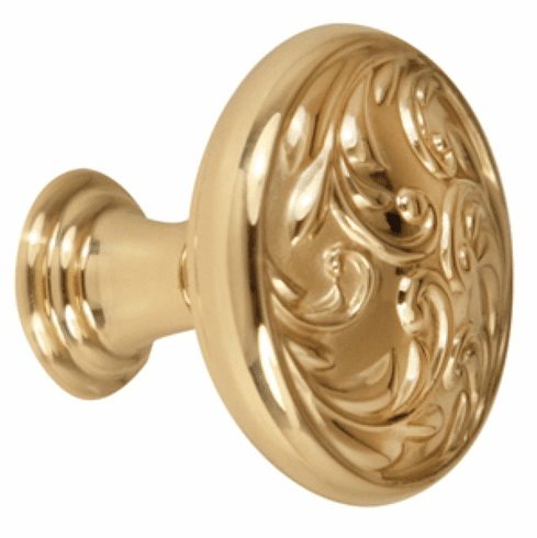 Alno A3651-14-PB Ornate 1 1/4" Knob, Polished Brass UPC: 785584022258