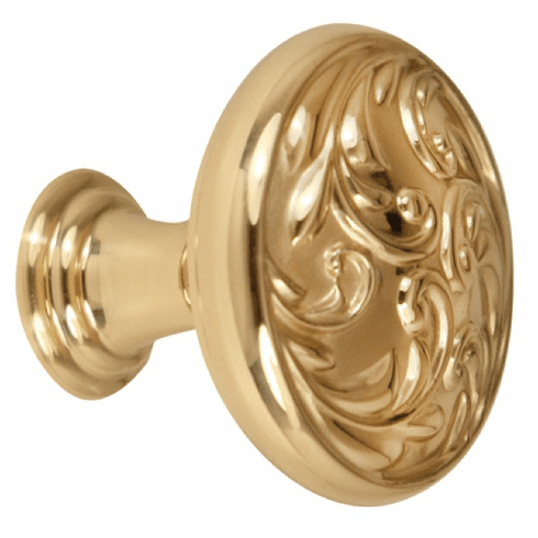 Alno A3651-38-PB Ornate 1 1/2" Knob, Polished Brass UPC: 785584022319