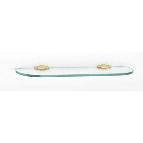 Alno A6750-18-PB Charlie'S Bath 18" Glass Shelf w/Brackets, Polished Brass UPC: 785584037368