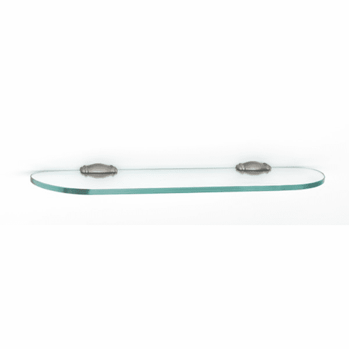 Alno A6750-18-SN Charlie'S Bath 18" Glass Shelf w/Brackets, Satin Nickel UPC: 785584037399