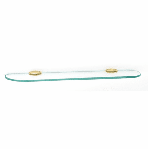 Alno A6750-24-PB Charlie'S Bath 24" Glass Shelf w/Brackets, Polished Brass UPC: 785584037429