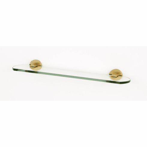 Alno A8350-18-SB Contemporary I Bath 18" Glass Shelf w/Brackets, Satin Brass UPC: 785584093548
