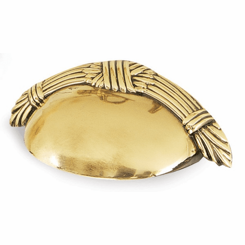 Alno A882-3-PB Ribbon & Reed 3" Cup Pull, Polished Brass UPC: 785584882319
