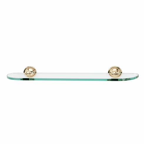 Alno A9250-24-PB Yale Bath 24" Glass Shelf w/Brackets, Polished Brass UPC: 785584920417