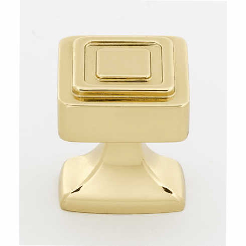 Alno A985-14-PB Cube 1 1/4" Knob, Polished Brass UPC: 785584045806