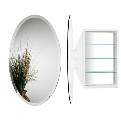 Alno MC4912-W Oval Mirror Cabinet White