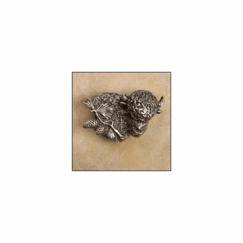Anne at Home 102 Buffalo w/Pine Spray Right Cabinet Knob 3 x 2 x 1.25"