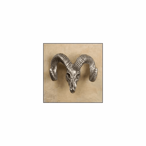 Anne at Home 122 Bighorn Skull Cabinet Knob 3 x 2.5 x 1.25"