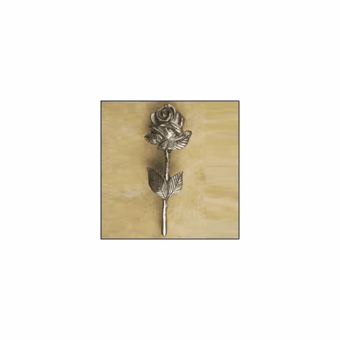 Anne at Home 426 Rose w/Stem & Leaves 3" CC Cabinet Pull 2.5 x 6 x 1.25"