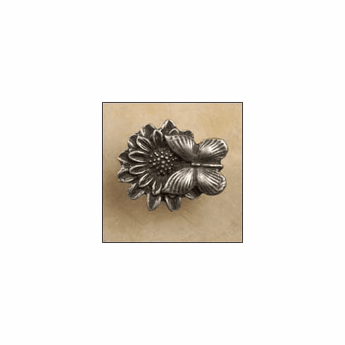 Anne at Home 466 Butterfly On Flower Cabinet Knob 1 x 1.25 x 0.75"