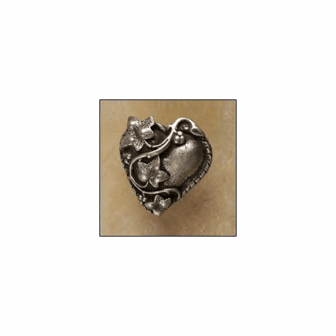 Anne at Home 468 Hearts w/Ivy Large Cabinet Knob 1.5 x 1.75 x 0.75"