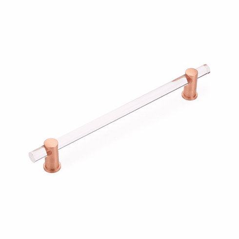 Schaub 402-BRG Lumiere, Acrylic Appliance Pull, 12" cc, with Brushed Rose Gold stems