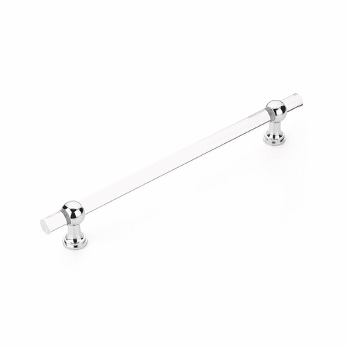 Schaub 412-26 Lumiere Transitional, Acrylic Appliance Pull, 12" cc, with Polished Chrome stem